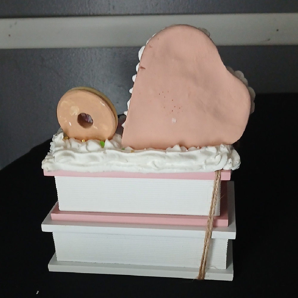 Pink and White Love Story Decorative Book Stack Decor - Picture 3 of 7
